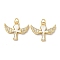 Brass Micro Pave Clear Cubic Zirconia Pendants, Cadmium Free & Lead Free, with Shell and Jump Ring, Real 18K Gold Plated, Cross, 16x20x2.5mm, Hole: 3mm