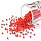 11/0 Grade A Round Glass Seed Beads, Baking Paint, Tomato, 2.3x1.5mm, Hole: 1mm, about 48500pcs/pound