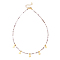 Star Pendant Necklaces, with Brass Cube Beads, Glass Beads, 304 Stainless Steel Charm and Lobster Claw Clasps, Golden, Plum, 17.72 inch(45cm)