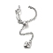 Brass Cable Chain Extender, End Chains with Lobster Claw Clasps & Glass Heart Chain Tabs & Slider Beads, Cadmium Free & Nickel Free & Lead Free, Real Platinum Plated, 68mm