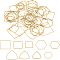 UNICRAFTALE 54Pcs 3 Styles 3 Sizes 304 Stainless Steel Linking Rings Triangle & Square & Hexagon Frames Connectors Golden Jewelry Charms Links Rings for Women Jewelry Making