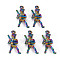 Rainbow Color Alloy Pendants, Cadmium Free & Nickel Free & Lead Free, Baseball Player, 25x11.5x5.5mm, Hole: 1.6mm