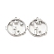 Brass Micro Pave Cubic Zirconia Pendants, Cadmium Free & Nickel Free & Lead Free, Cat, Real Platinum Plated, 16x16x2mm, Hole: 1.2mm