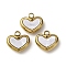 304 Stainless Steel Resin Pendants, Ion Plating(IP), Golden, Heart, 11x11.5x3.5mm, Hole: 1.8mm