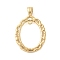 304 Stainless Steel Links Connector Charms, Oval, Real 14K Gold Plated, 25x16.5x1.5mm, Hole: 3x2mm & 1.1mm