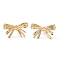 304 Stainless Steel Stud Earrings, Bowknot, Real 14K Gold Plated, 18x30mm