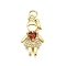 Brass Micro Pave Cubic Zirconia Pendants, Girl, Long-Lasting Plated, Lead Free & Cadmium Free, Rack Plating, with Jump Ring, Red, 22x12x5mm, Hole: 3.5mm