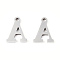 201 Stainless Steel Charms, Alphabet, Letter.A, 8.5x6.5x1mm, Hole: 1mm