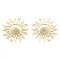 201 Stainless Steel Filigree Joiners, Sun, Golden, 38x38x1mm