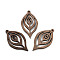Walnut Wood Pendants, Camel, Leaf, 49x27.5x2.5mm, Hole: 2mm