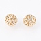 Brass Filigree Beads, Filigree Ball, Round, Nickel Free, Real 18K Gold Plated, 8mm, Hole: 1mm
