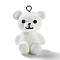 Opaque Resin Pendants, Animal Charms with Platinum Plated Iron Loops, Bear, 30x21x19.5mm, Hole: 2mm