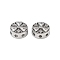 Brass Micro Pave Clear Cubic Zirconia Beads, Cadmium Free & Nickel Free & Lead Free, Flat Round with Flower, Platinum, 10.5x5mm, Hole: 1.6mm