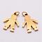 Ion Plating(IP) 316 Surgical Stainless Steel Pendants, Boy Silhouette Pendants, Real 18K Gold Plated, 18x14x2mm, Hole: 3mm