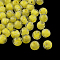 Handmade Luminous Lampwork Beads, Round, Yellow, 8mm, Hole: 1mm