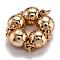 Rack Plating Brass Magnetic Clasps with Loops, N45 Grade Strong Magnet, with Soldered Jump Rings, Long-Lasting Plated, Round, Light Gold, 11.5x6mm, Hole: 1.6mm, Ring: 4x0.5mm