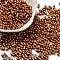 Baking Paint Glass Seed Beads, Metallic Colours, Peanut, Saddle Brown, 6x3.5x3mm, Hole: 1mm, about 4500pcs/pound