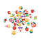 150Pcs 15 Style Handmade Polymer Clay Charms, with Platinum Tone Iron Findings, Food & Fruit, Mixed Color, 10pcs/style
