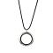 Blank Alloy Photo Frame Living Memory Floating Locket Pendants with Imitation Leather Cord Necklaces, Flat Round, Platinum, 17.91 inch(45.5cm)