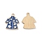 Light Gold Tone Alloy Enamel Pendants, Clothes with Moon & Star Charm, Royal Blue, 23x19x1.5mm, Hole: 2mm