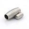 Tarnish Resistant 304 Stainless Steel Matte Surface Magnetic Clasps with Glue-in Ends, Barrel, Stainless Steel Color, 18x8mm, Hole: 4mm