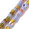 Opaque Handmade Lampwork Beads Strands, Rondelle, Colorful, 4.5~6.5x3.5~7mm, Hole: 1.2mm, about 102pcs/strand, 16.06''(40.8cm)