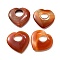 Natural Carnelian Pendants, Heart, Dyed & Heated, 39.5~41.5x40~41.5x7.5~8.5mm, Hole: 12~14.5mm