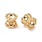 Brass Double Bead Caps, Rack Plating, Nickel Free, Flower, Real 18K Gold Plated, 6.5x5.5mm, Hole: 1.4mm