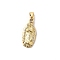 Brass Micro Pave Cubic Zirconia Pendants, Virgin Mary Charm, Long-Lasting Plated, Cadmium Free & Lead Free, Real 18K Gold Plated, 28x11.5x3.5mm, Hole: 3.5x3.5mm