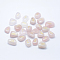 Natural Rose Quartz Beads, Tumbled Stone, Healing Stones for Chakras Balancing, Crystal Therapy, Meditation, Reiki, Nuggets Carved with Runes/Futhark/Futhorc, No Hole/Undrilled, 22~30x16~23x8.5~12.5mm, 25pcs/set