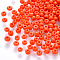 8/0 Baking Paint Glass Round Seed Beads, Orange Red, 3~3.5x2mm, Hole: 1~1.2mm, about 10000pcs/pound