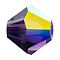 Preciosa® Crystal Beads, Czech Crystal, Bicone(451 69 302 Rondelle), 20480 200 Deep Tanzanite AB, 6mm, Hole: 1mm