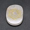 Natural Rose Quartz Cabochons, Oval with Chakra Pattern, 43~46x33~36x6~7mm
