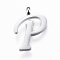 Non-Tarnish 304 Stainless Steel Pendants, Initial Letter, Letter.P, Stainless Steel Color, 17x12x2mm, Hole: 2mm