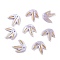 Acrylic Pendants, with Golden Metal Enlaced, Leaf, Thistle, 14x14x2mm, Hole: 1.4mm