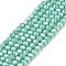 Electroplate Glass Beads Strands, Opaque Solid Color, AB Color Plated, Faceted, Rondelle, Turquoise, 2.9~3.3x2mm, Hole: 0.8mm, about 144~150pcs/strand, 35~37cm