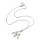 Tarnish Resistant 304 Stainless Steel Cable Chain Macrame Pouch Empty Stone Holder for Pendant Necklaces Making, with Lobster Claw Clasp & Chain Extender, Stainless Steel Color, 19-3/8 inch(49.1cm), Pouch: 35mm
