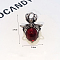 Retro Alloy with Resin Adjustable Cuff Rings, Antique Silver, Spider, 39x26mm, Inner Diameter: Adjustable
