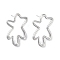 Brass Stud Earring Findings, Flower, for Half Drilled Beads, Real Platinum Plated, 36x24mm, Pin: 0.7mm and 11.5x0.7mm.