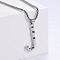 3Pcs 304 Stainless Steel Textured Letter Pendant Box Chain Necklaces, Stainless Steel Color, Letter J