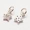 Brass Micro Pave Grade AAA Cubic Zirconia Charms, Long-Lasting Plated, Star, Cadmium Free & Nickel Free & Lead Free, Real Platinum Plated, 8x5x2mm, Hole: 3mm