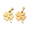 Ion Plating(IP) 304 Stainless Steel Pendants, Clover, Golden, 25.5x20.5x1.5mm, Hole: 10x4mm