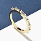 Brass Micro Pave Cubic Zirconia Finger Rings for Women, Long-Lasting Plated, Rack Plating, Lead Free & Cadmium Free, Real 18K Gold Plated, Clear, 2mm, Inner Diameter: 16.6mm