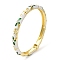 Enamel Flower Bangle with Rhinestone, Golden Zinc Alloy Hinged Bangle, White, No Size