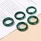 Synthetic Malachite Plain Band Finger Rings, US Size 8 1/2(18.5mm), 6mm