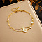 304 Stainless Steel Crystal Rhinestone Charm Double Layer Anklets for Women, Golden, Tree of Life, 8-1/4 inch(210mm)