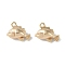 Brass Pendants, Cadmium Free & Nickel Free & Lead Free, Fish, Real 18K Gold Plated, 9x11x5mm, Hole: 1mm