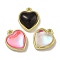 Rack Plating Alloy Charms, with Resin, Lead Free & Cadmium Free & Nickel Free, Heart, Golden, 11.5x10x4.5mm, Hole: 1.2mm