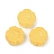 Transparent Glass Beads, Flowers, Baking Paint, Yellow, 14x14.5x5.5~6mm, Hole: 1.2mm