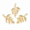 Rack Plating Brass Pendants, Leaf, Golden, 26.5x17x1mm, Hole: 1.6mm